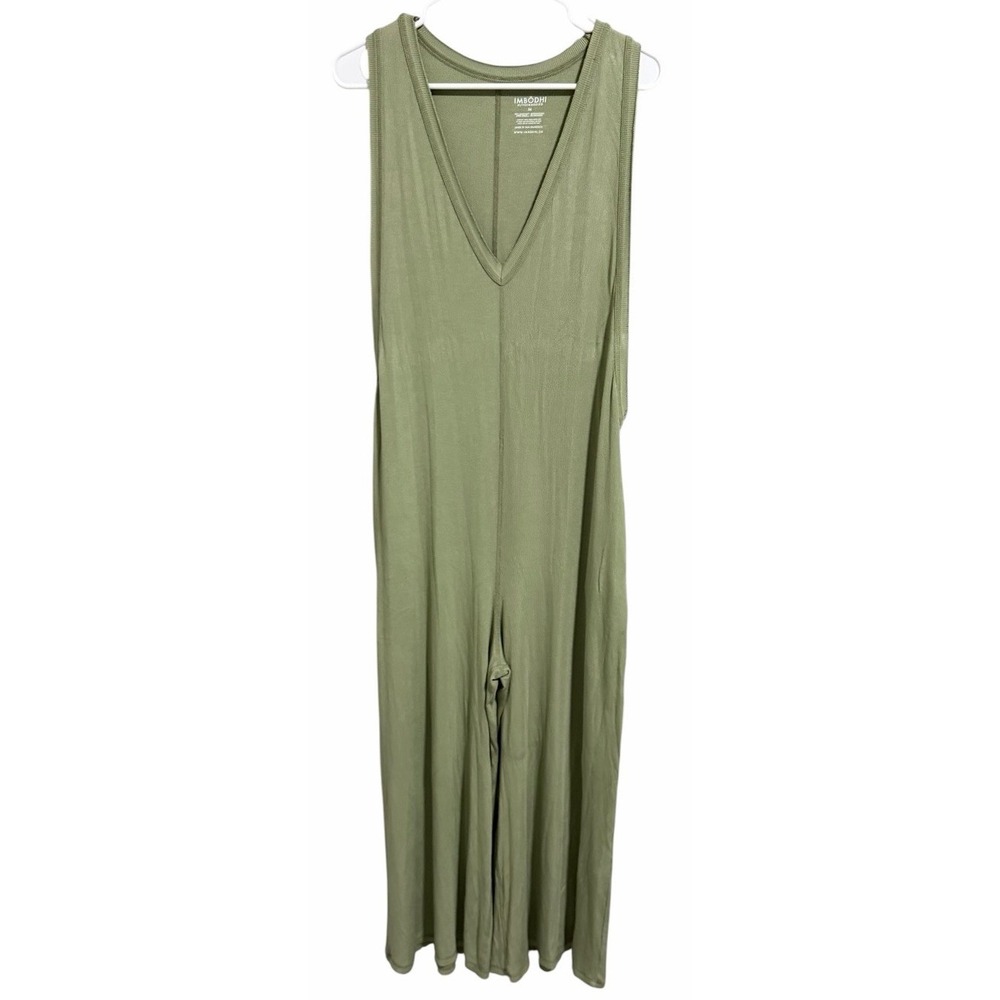 Imbodhi Sonnet Ribbed Jumpsuit Green Women's Size Medium